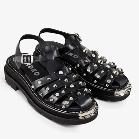 Olys Studded Leather Sandals - Picture 1 of 9